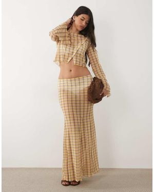 ASOS Co-Ord Printed Mesh Maxi Skirt - Natural