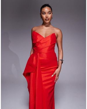 Jarlo Structured Satin Midaxi Dress With Drape Detail