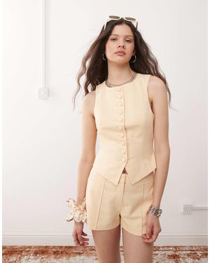 Miss Selfridge Tailored Vest - Natural