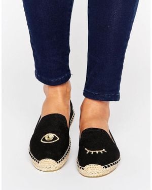 Soludos Jason Polan Wink Black Gold Espadrilles