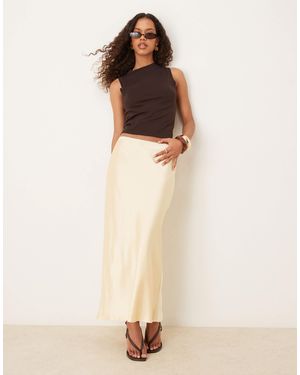 Mango Satin Midaxi Skirt - Natural