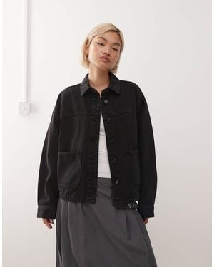 Noisy May Boxy Fit Denim Jacket - Black