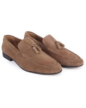 OFF THE HOOK Emerson Suede Leather Tassel Loafers - Brown