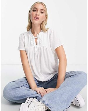 Jdy Short Sleeve Dobby Blouse - White