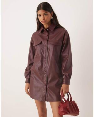 Glamorous Shirt Mini Dress - Brown