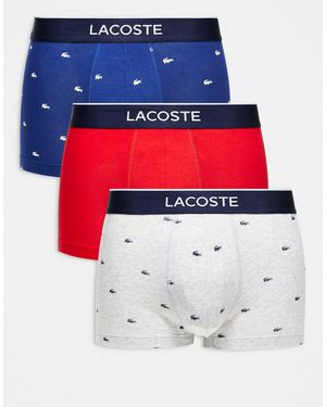 Lacoste – 3er-pack mehrfarbige unterhosen - Weiß
