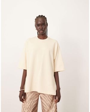 ARRANGE Seam Detail Heavy Weight Oversized T-shirt - Natural