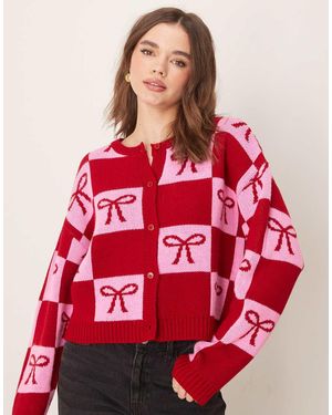 Miss Selfridge Cárdigan Con Detalle De Lazos De - Rojo