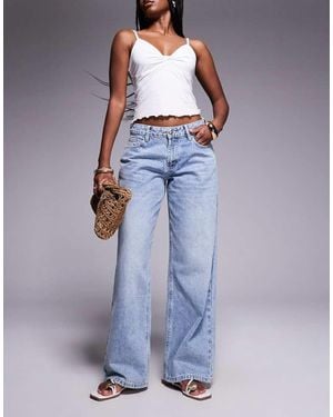 Princess Polly Serenitia Mid Rise Relaxed Wide Leg Jeans - Blue