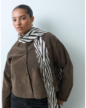 ASOS Écharpe fine à imprimé zèbre marron et blanc