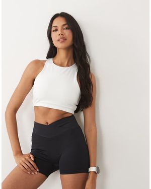 4505 Reggiseno Sportivo A Supporto Medio Con Dorso A Vogatore - Bianco