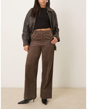 Gina Tricot High Waist Corduroy Pants - Natural