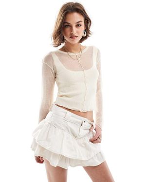 Pull&Bear Top A Maniche Lunghe - Bianco