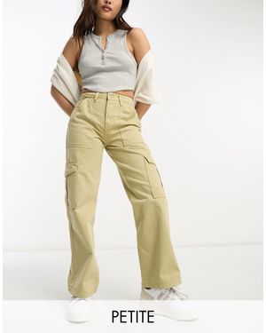 Don't Think Twice Dtt Petite Molly High Waist Wide Leg Cargo Jeans - Multicolour