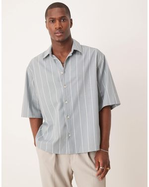 ASOS – kastiges oversize-hemd - Grau