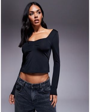 Princess Polly Rehna Slinky Sweetheart Neckline Ruched Front Top - Blue