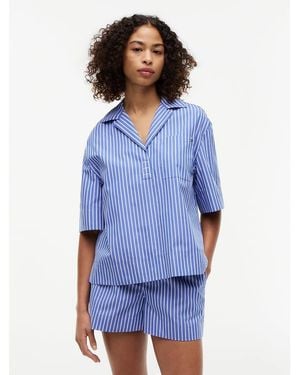 Tommy Hilfiger Relaxed Fit Poplin Short Sleeve Shirt - Blue