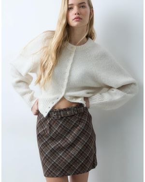 Threadbare Mini Skirt With Belt - Grey