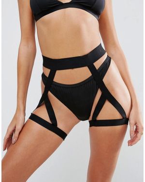 ASOS Chunky Elastic Suspender With Leg Harness - Black