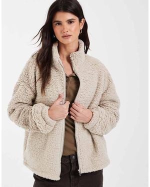 Noisy May Zip Through Fleece - Natural