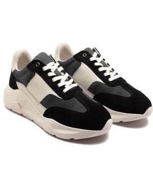 OFF THE HOOK 'Collins' Casual Lace-Up Leather Trainers - Black