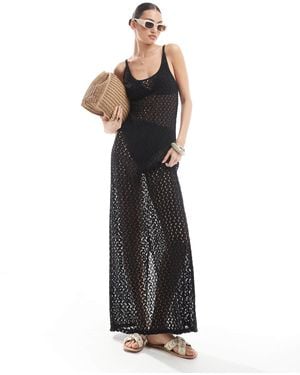 ONLY – maxikleid aus häkelstoff - Schwarz