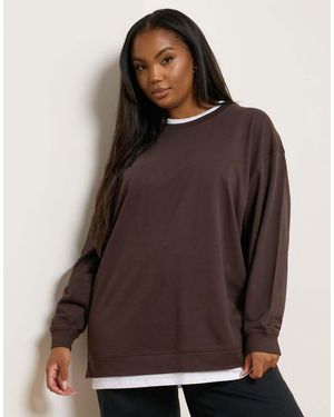 Yours Clothing 2-In-1 Jumper - Brown
