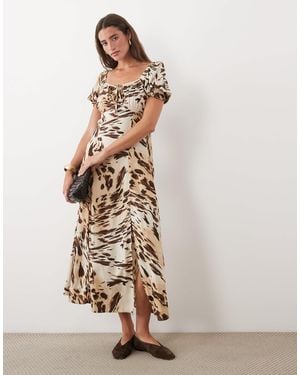 Miss Selfridge Spun Puff Sleeve Maxi Dress - White