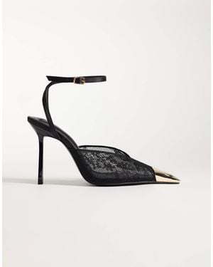 Public Desire Edie pumps mit absatz und goldener zehenkappe - Weiß