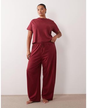 ASOS Asos design curve mix & match baumwoll-pyjamahose - Rot
