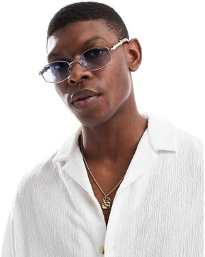 Bershka Gold Frame Tinted Sunglasses - Brown