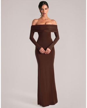 Oh Polly Off Shoulder Cut Out Detail Maxi Dress - Multicolour