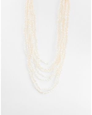 Accessorize Irregular Faux Pearl Layered Necklace - White