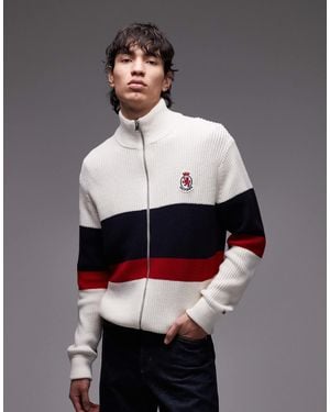 Tommy Hilfiger Crest Colorblock Zip Through - Gray