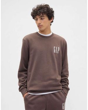 Gap Logo Crew Neck Sweatshirt With - Brown