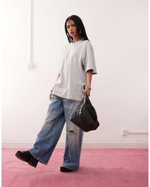Weekday T-Shirt Oversize Mélange - Rosa