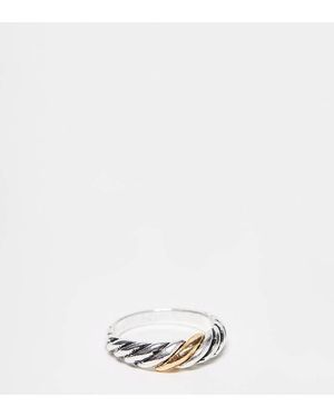 FADED FUTURE Gedraaide Ring Van Gemengde Metalen - Wit