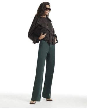 River Island High Waist Relaxed Straight Jeans - Green