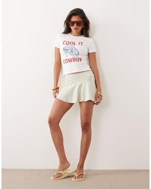 The Frolic Exclusive 'cowboy' Graphic Front Baby Tee - Natural