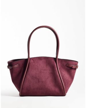 ASOS Faux Suede Belted Tote Bag - Purple