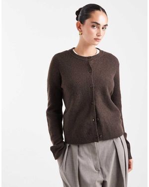 Pieces Knit Cardigan - Brown