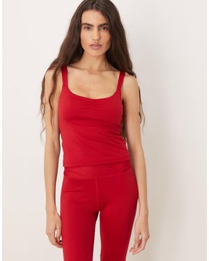 Hollister Gilly Hicks Sweatheart Tank Top With Built - Red