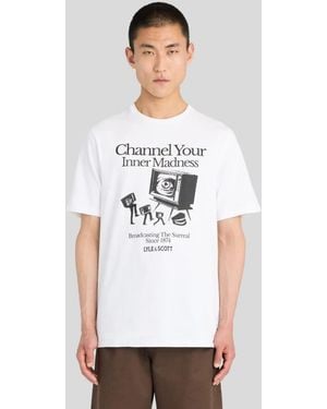 Lyle & Scott Ls T-Shirt Tv Channel Graphic T-Shirt - White