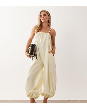 ASOS Asos Design Petite Balloon Leg Jumpsuit - Natural