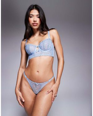 Boux Avenue Beau Thong With All Over Embroidery - Grey