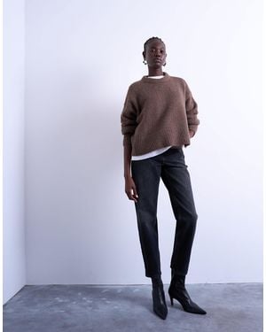 TOPSHOP Jean mom - délavé - Gris