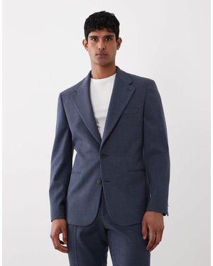 ASOS – schmal geschnittene anzugjacke aus em wollmisch-tweed - Blau