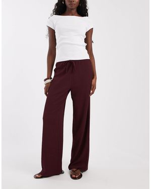 ONLY Textu Wide Leg Pants - Red