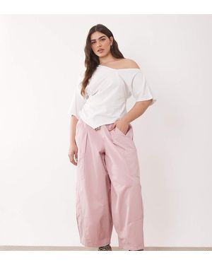 ASOS Asos Design Curve Pull On Barrel Trousers - Pink