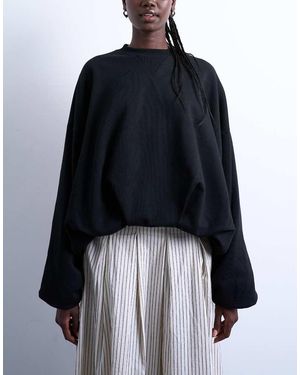 TOPSHOP Balloon Hem Sweat - Blue